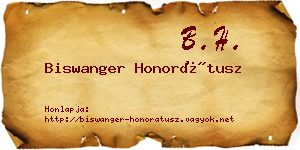 Biswanger Honorátusz névjegykártya
